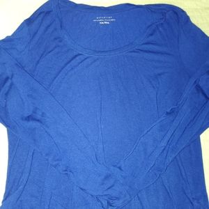 ATTENTION L/S Plain Blue Shirt XXL